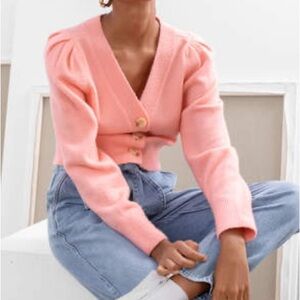 Women's Pink Button-Up Sweater & Other Stories